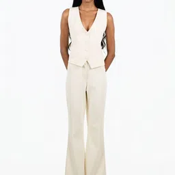 COLOR CAPITAL Women Tailored Flared High-Rise Zip Trousers-image-39