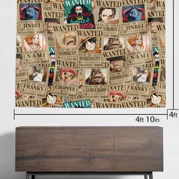 comicsense One Piece Anime Wanted Pirates Tapestry for Home Bedroom Living Room - 56 x 46 Inches Tapestry image 5