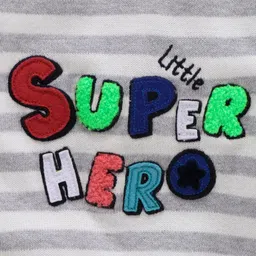 Babyoye Full Sleeves Pullover Sweater Super Hero Patch - Blue image 3