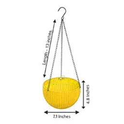 go hooked Rattan Hanging Planters Pot with Metal Hanging Chain image 4