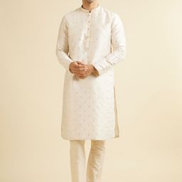 Manyavar Men Embroidered Regular Sequinned Kurta with Pyjamas-picture-37