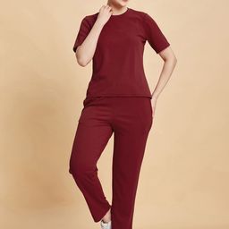 Moda Rapido Round Neck Short Sleeves T-Shirt With Trousers-picture-10