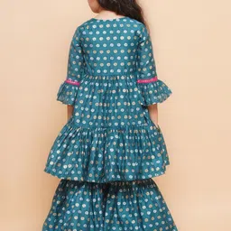 Bitiya by Bhama Girls Floral Printed Kurta with Sharara image 5