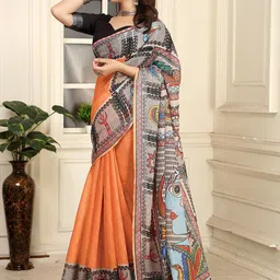 Anouk Kalamkari Linen Blend Saree image 2