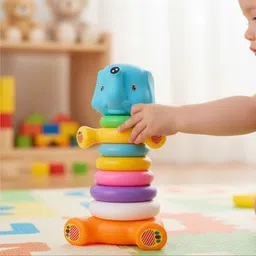 asian 6pcs Elephant Stacking Kids Toddlers Ring Educational Toy For Kids and Babies image 2
