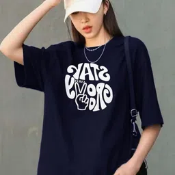 Kotty Women Typography Printed Oversized T-shirt-image-8