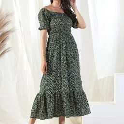 SZN Women Green Dresses-image-0