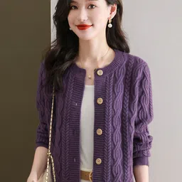 StyleCast Women Cable Knit Henley Neck Long Sleeves Cardigan-picture-11