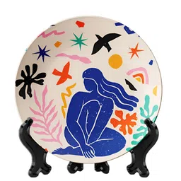 THE QUIRKY HOME Blue & White Printed Ceramic Wall Plate image 3