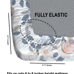 CHHAVI INDIA Off White & Pink Floral 210 TC Microfiber Queen Bedsheet Set 1.83 m x 1.98 m-picture-12