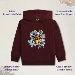 NUSYL Boys Printed Hooded Sweatshirt image 3