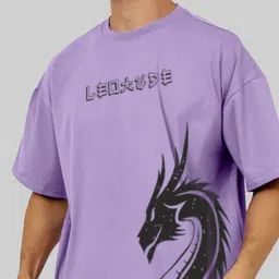 Leotude Men Graphic Printed Round Neck Cotton Oversized T-shirt image 2