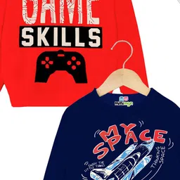 MINI MYN Boys Pack Of 2 Printed Cotton Sweatshirt image 5