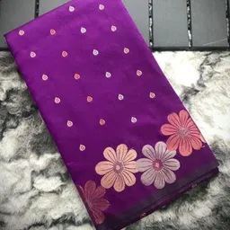 CANIZZARO Floral Zari Silk Blend Heavy Work Banarasi Saree image 5