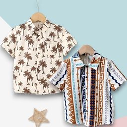 vani couture Boys Shirt Checkered, Printed Casual Short Sleeve Shirts Pack of 2-picture-32