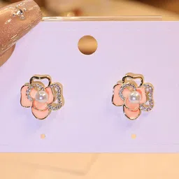 Krelin Gold-Plated Pearls Beaded Floral Shaped Studs-picture-23