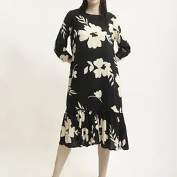 BLACK & BLAH BLAH Women Floral Printed Fit and Flare Ethnic Dresses-picture-24