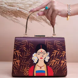 ARTKLIM Elegant Lady Portrait Printed Box Clutch-picture-30