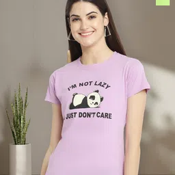 Dreambe Women Pack of 2 Graphic Printed Round Neck Cotton Regular Fit T-shirts-picture-21