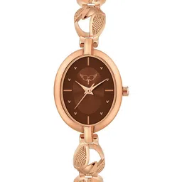 WHITE BIRD Women Brass Embellished Dial & Bracelet Style Straps Analogue Watch JK-132 Rose D Brown-image-37