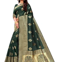 Snofi Creation Ethnic Motifs Zari Art Silk Handloom Kanjeevaram Saree image 3
