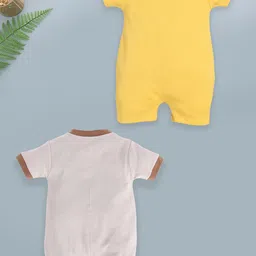BABY GO Infant Boys Pack Of 2 Printed Pure Cotton Romper image 4