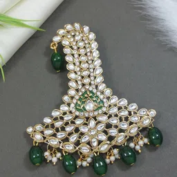 I Jewels Gold Plated Kundan Safa Kalangi Brooch-picture-41