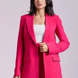 SHEEN COUTURE Monica Women Solid Single-Breasted Linen Formal Blazers-picture-35