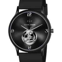 CHARLIEKEEN Men Brass Embellished Dial & Wrap Around Straps Analogue Watch CC-GR020-BLK image 2