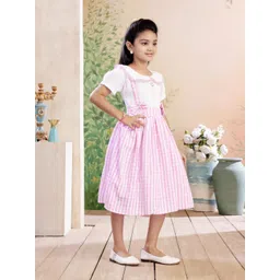 BAESD Girls Checked Cotton Fit & Flare Midi Dress image 3