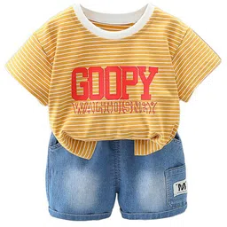 StyleCast x Revolte Boys Typographic Printed Pure Cotton Round Neck T-shirt & Trousers-image-86