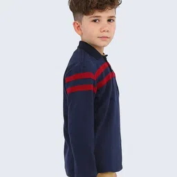One Friday Boys Colourblocked Polo Collar Applique T-shirt image 3