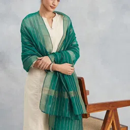 Fabindia Woven Design Cotton Silk Dupatta with Zari-picture-41