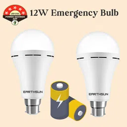 earthsun Rechargeable 12W LED Emergency Bulb Backup Light | Pack of 2 2 hrs Bulb Emergency Light-picture-11
