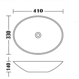 cluster Designer Glossy Ceramic Table Top Wash Basin For Bathroom & Livingroom Decor | Oval Shaped (41x33x14 cm) Table Top Basin image 3