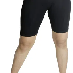 pinkshell Solid Women Black Cycling Shorts image 5