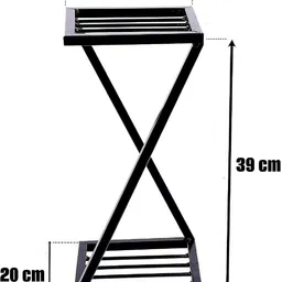 divaz Stylish Z Shape X Shape Metal Planters Stand | Indoor & Outdoor Iron Stand Rack Plant Container Set image 3