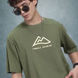 The Roadster Life Co. Graphic Print Drop-Shoulder Sleeves Pure Cotton T-shirt-picture-20
