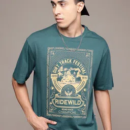 The Roadster Lifestyle Co. Printed Relaxed Fit Pure Cotton T-shirt-picture-28
