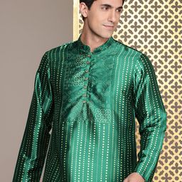 House of Pataudi Jashn Geometric Printed Kurta-picture-39