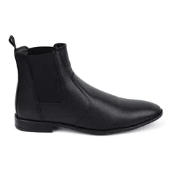 LOUIS STITCH Men Obsidian Black Mid-Top Slip-On Chelsea Boots image 2