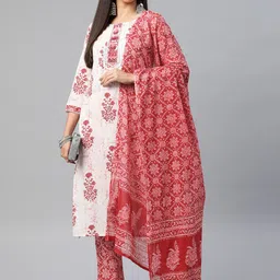 Readiprint Fashions Women Floral Kurti with Pyjamas & Dupatta image 2