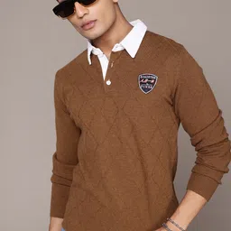 The Roadster Lifestyle Co. Men Geometric Self Design Woollen Pullover-picture-14