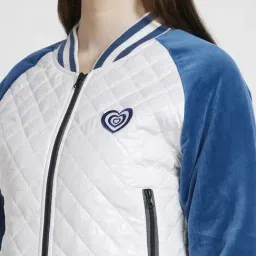 Spykar White & Blue Regular Fit Jacket image 5