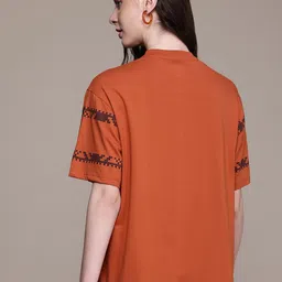 The Roadster Life Co. Typography Printed Drop-Shoulder Sleeves Oversized T-shirt image 4