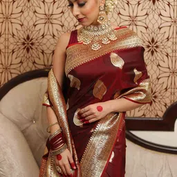 Parampara Ethnic Woven Design Zari Pure Silk Banarasi Saree image 5