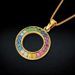 Joyalukkas Gold 22K Rainbow Blend Locket Pendant for Women-picture-15