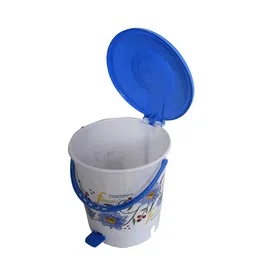 Kuber Industries White & Blue Printed Pedal Dustbins 10 L image 5