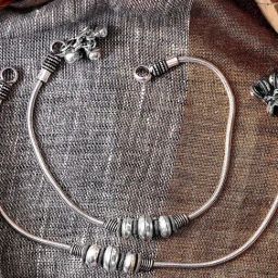 Teejh Sejal Silver Oxidized Anklets-picture-12