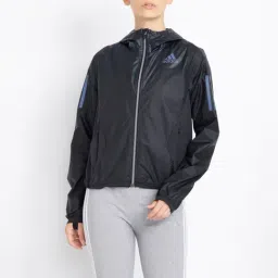 adidas Black Logo Print Sports Jacket-image-1